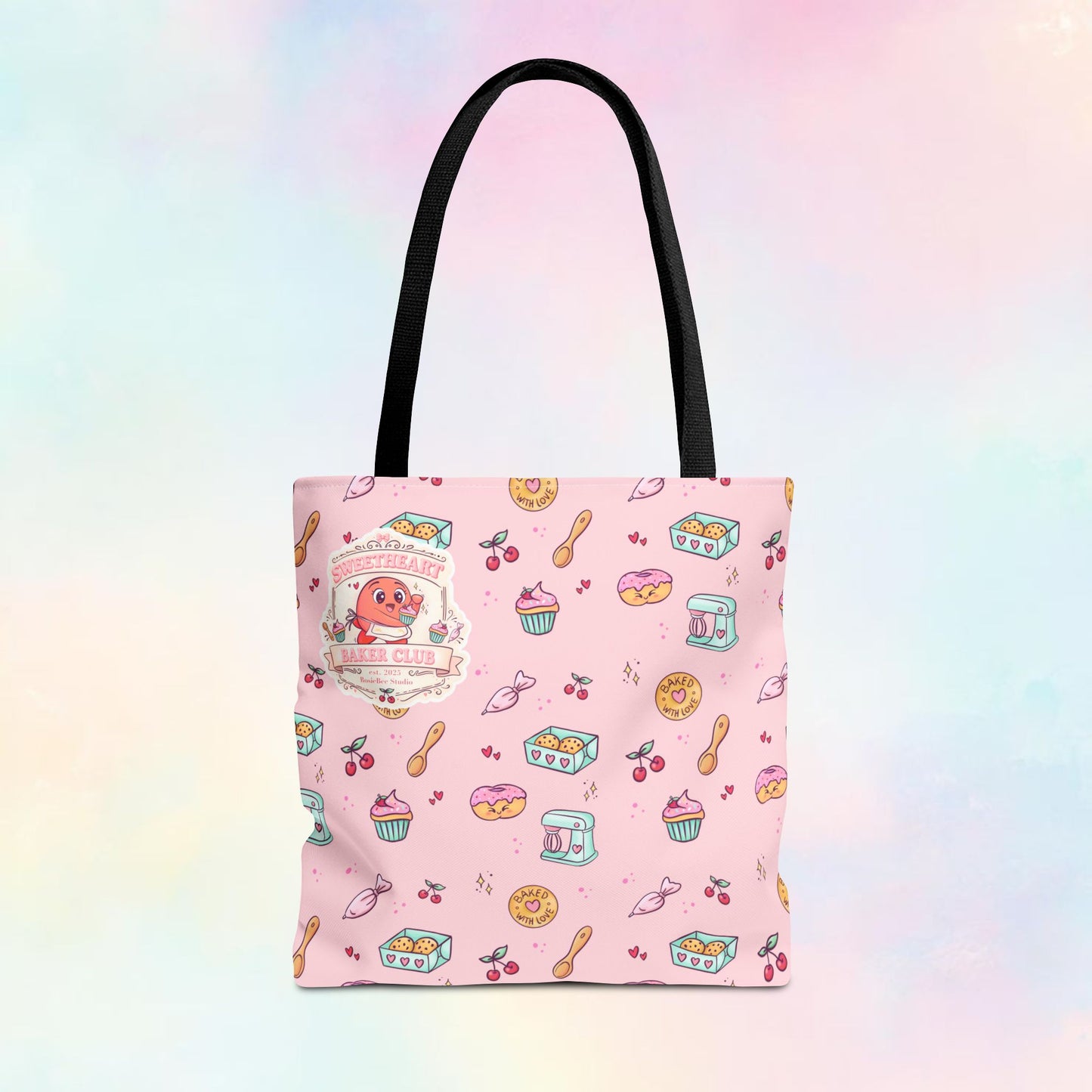 Sweetheart Baker Club – Cosy Café Pattern Tote Bag | Moji Friends