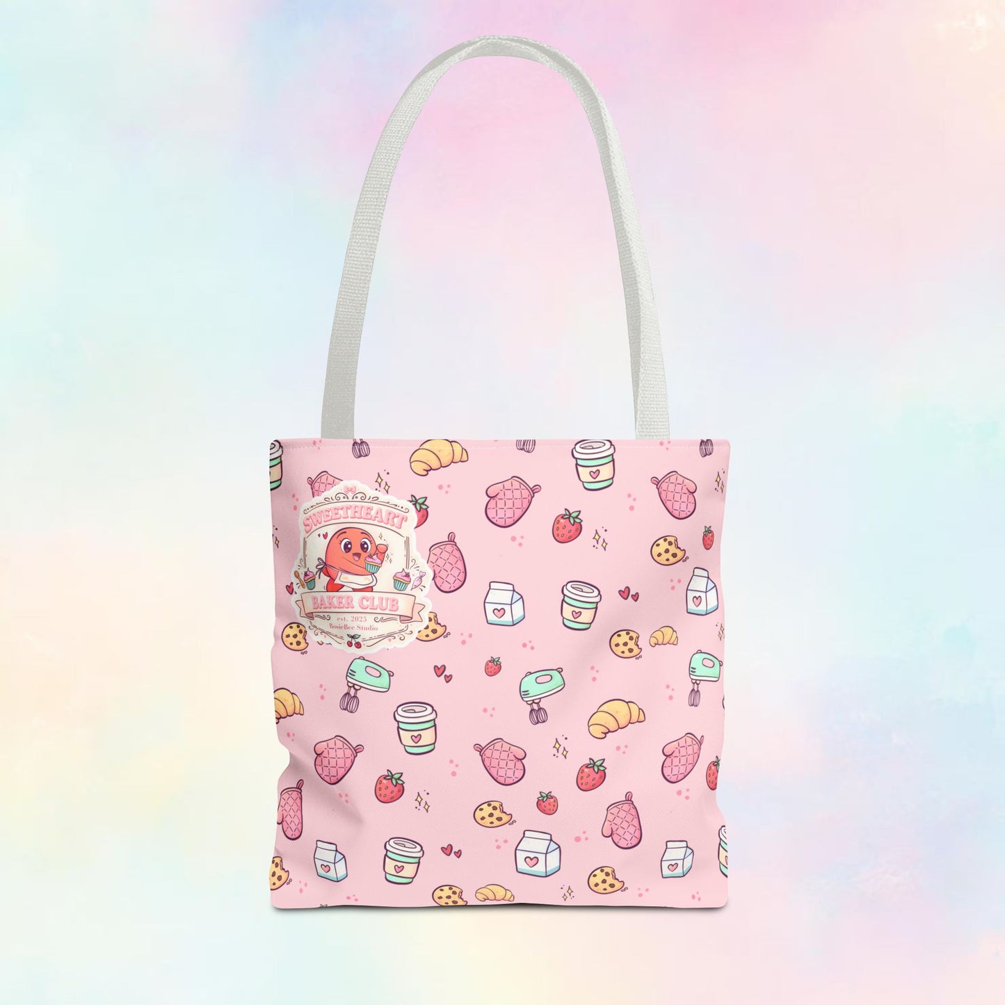 Sweetheart Bakery Doodle Club – Cosy Café Pattern Tote Bag | Moji Friends