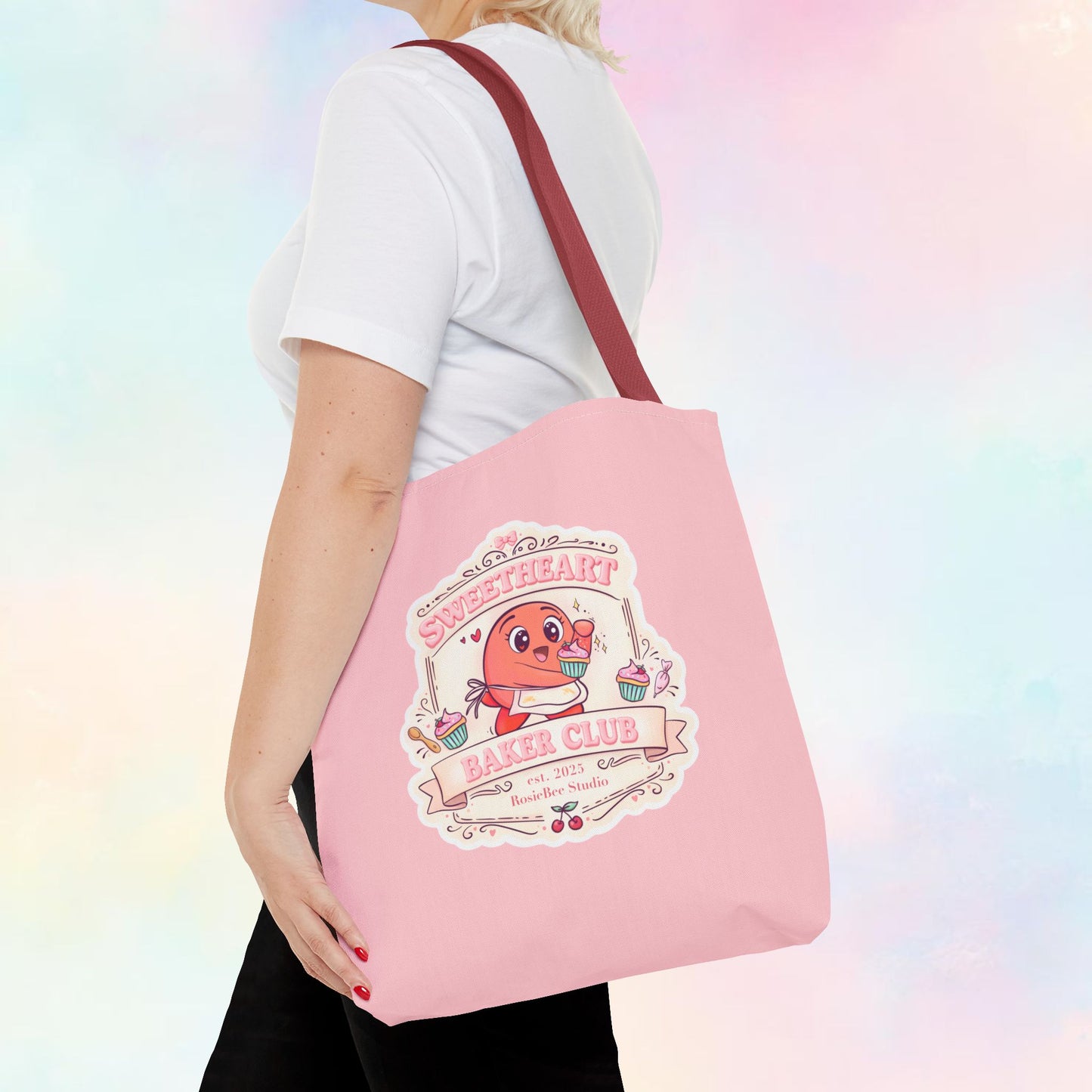 Sweetheart Baker Club Tote Bag – Moji Friends Cosy Café | RosieBee Studio