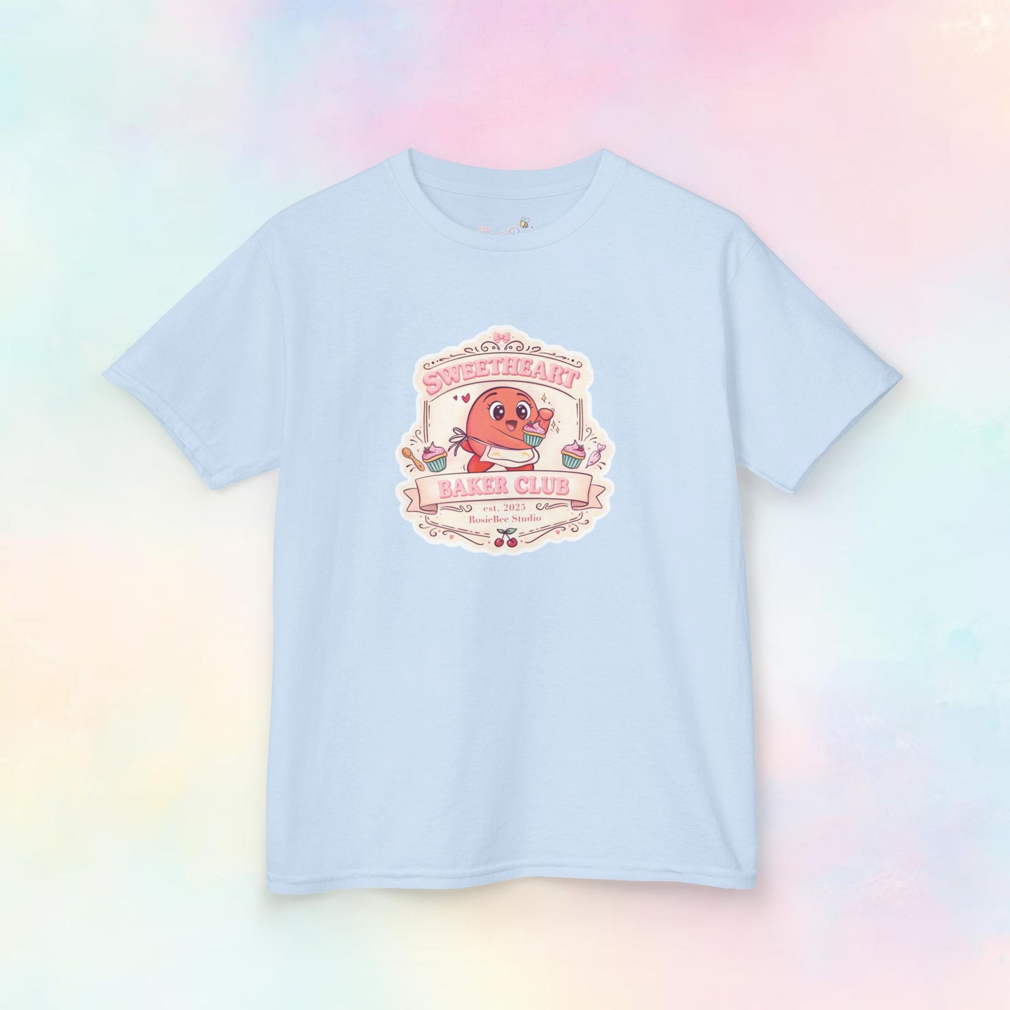 Sweetheart Baker Club Kinder T-shirt – Moji Friends Liefde | Cosy Café Kawaii Kids Tee