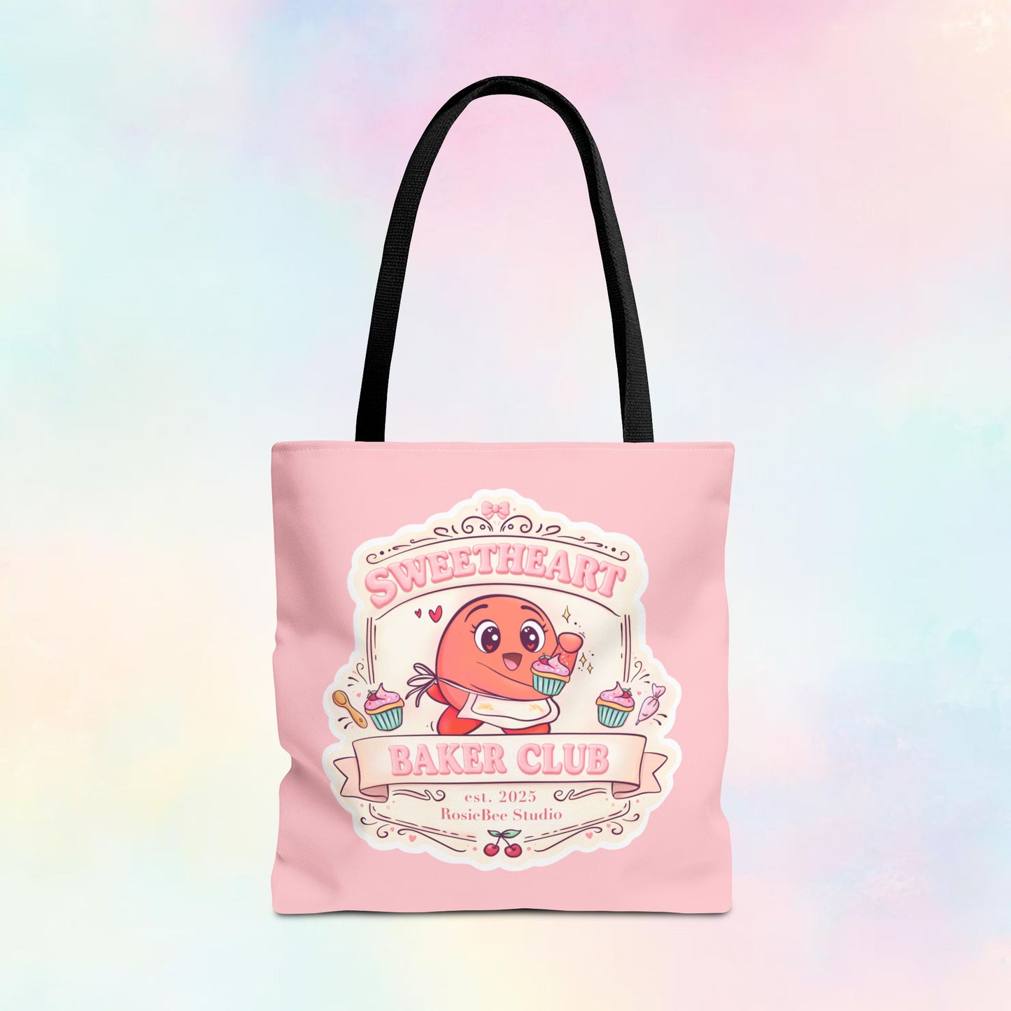 Sweetheart Baker Club Tote Bag – Moji Friends Cosy Café | RosieBee Studio