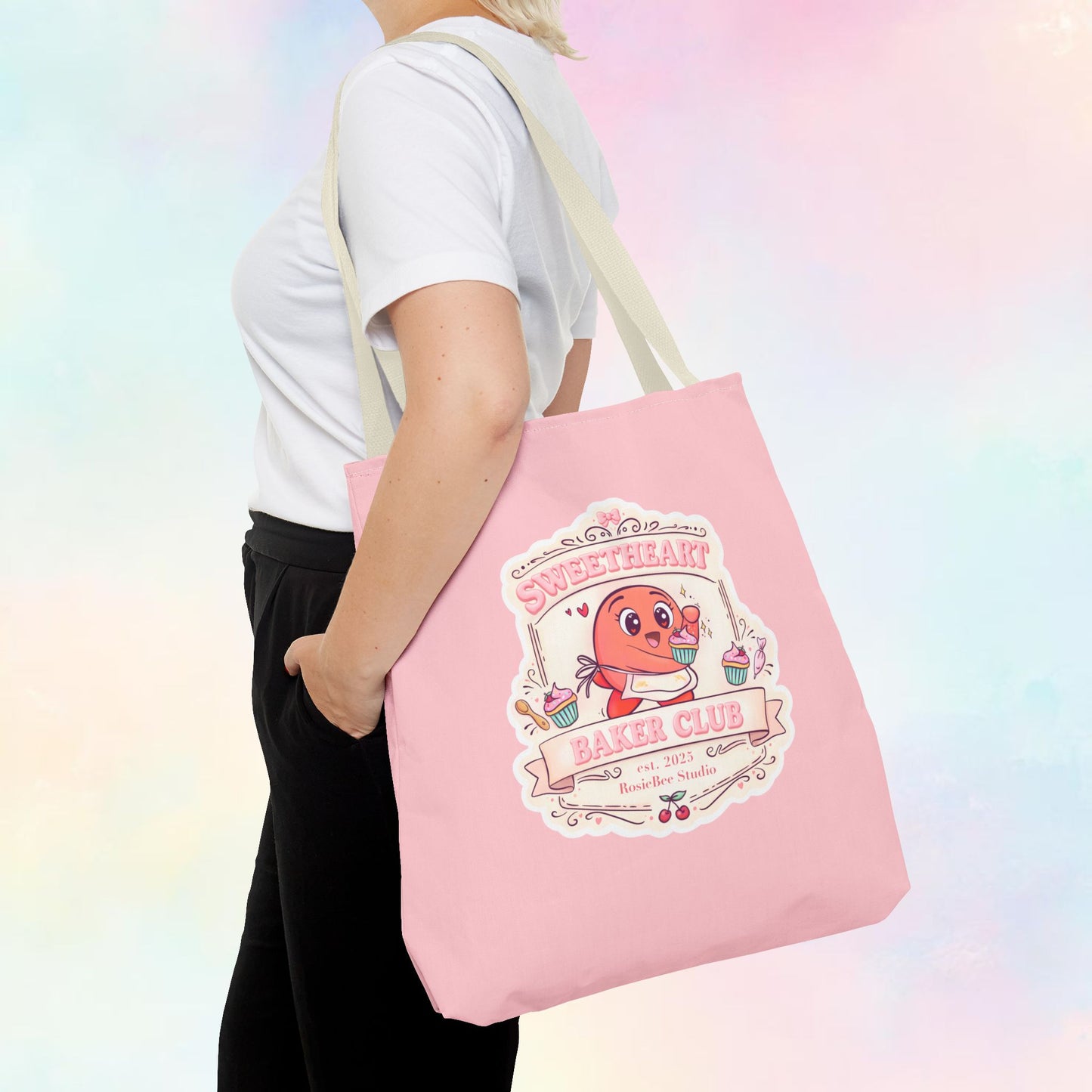 Sweetheart Baker Club Tote Bag – Moji Friends Cosy Café | RosieBee Studio