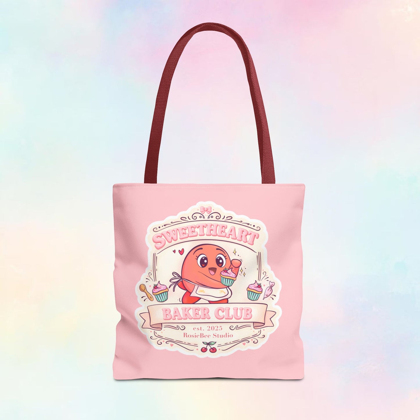 Sweetheart Baker Club Tote Bag – Moji Friends Cosy Café | RosieBee Studio