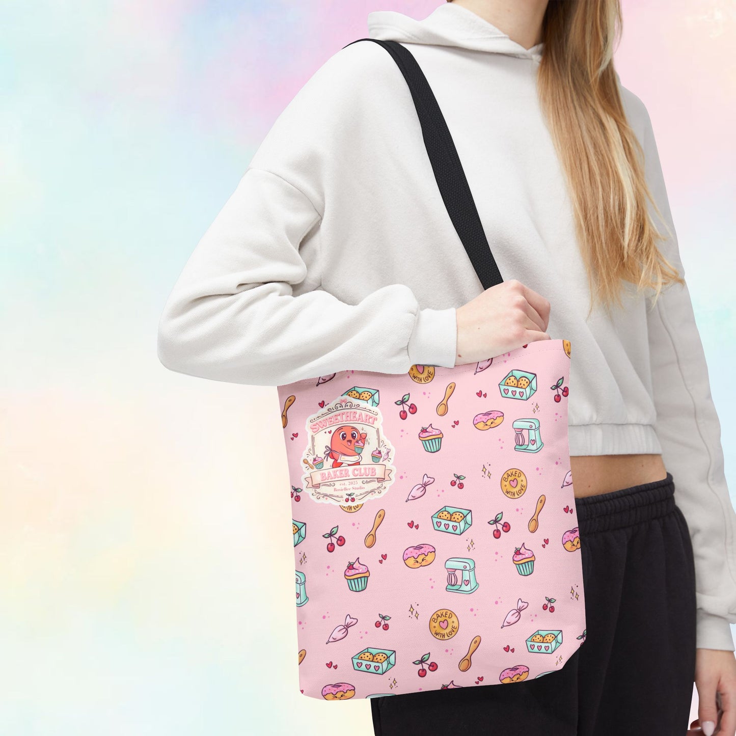 Sweetheart Baker Club – Cosy Café Pattern Tote Bag | Moji Friends