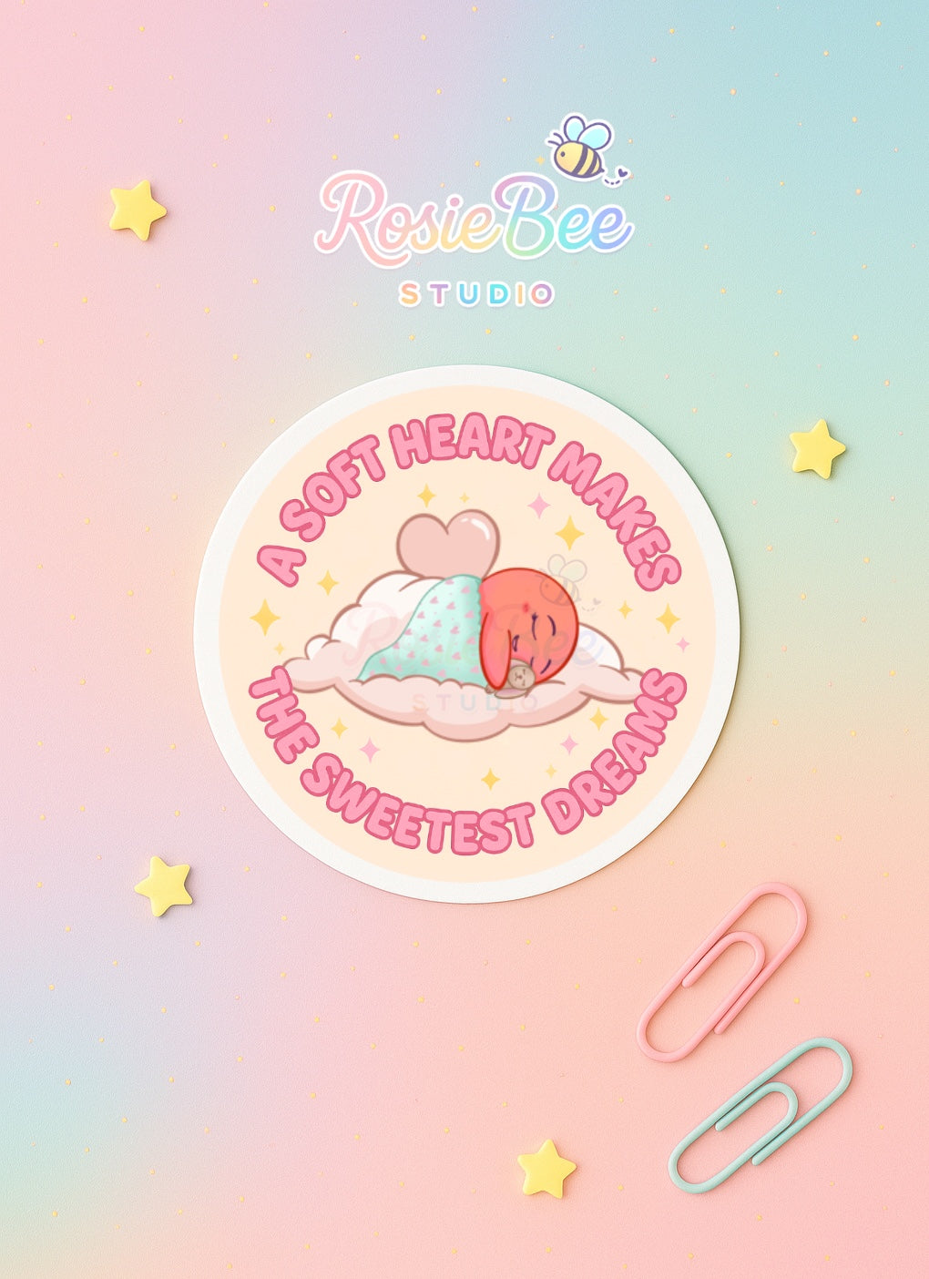 Moji Friend Liefde Sticker – A Soft Heart Makes the Sweetest Dreams