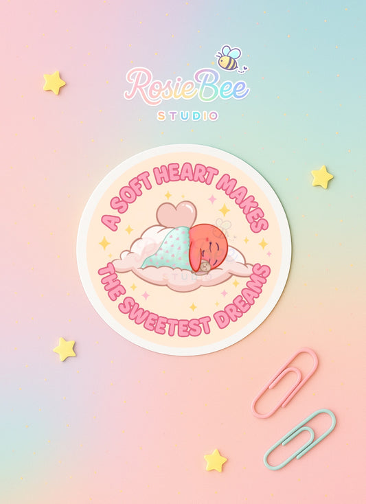 Moji Friend Liefde Sticker – A Soft Heart Makes the Sweetest Dreams