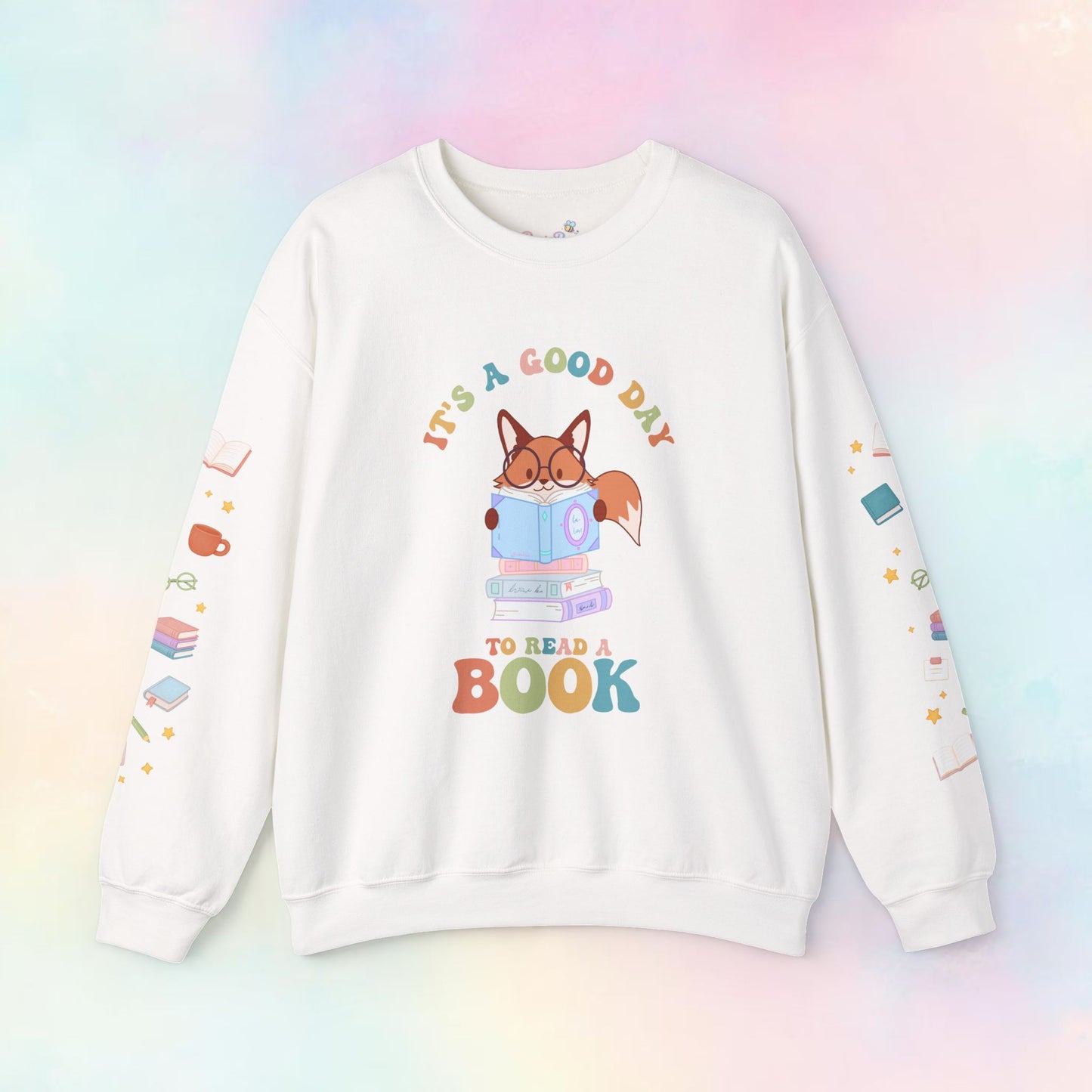 Cozy boekenliefhebber trui met lezende vos, perfect voor rustige leesmomenten
